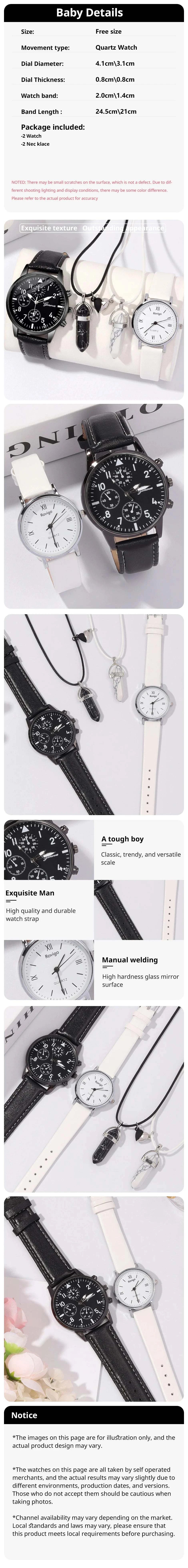 Shop All I Want Shop All I Want ⏱️ 4pcs Minimalist Quartz Wristwatches – Casual, Couple’s Watch Set with Student Strap 💑