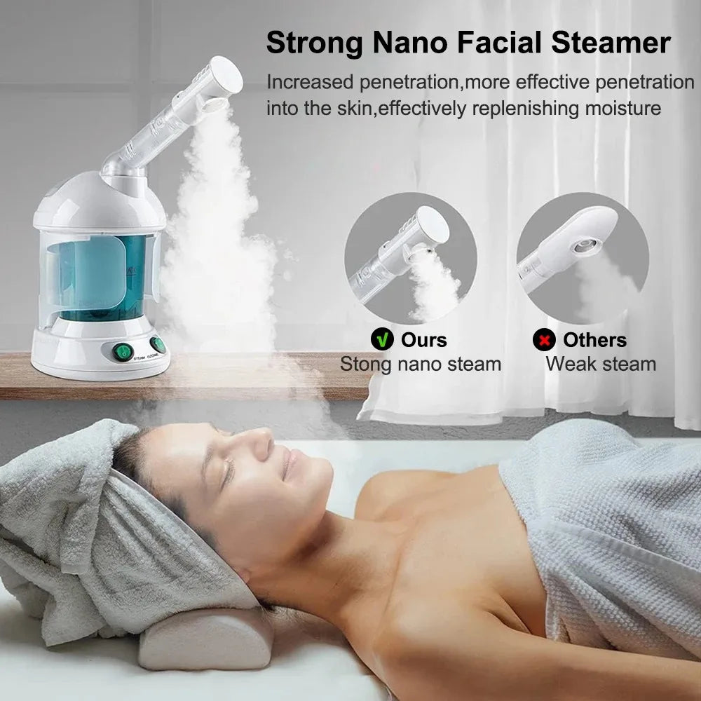 Hot Mist Face Vaporizer – Portable Facial Steamer & Humidifier for Hydrating Skin Care 💧✨