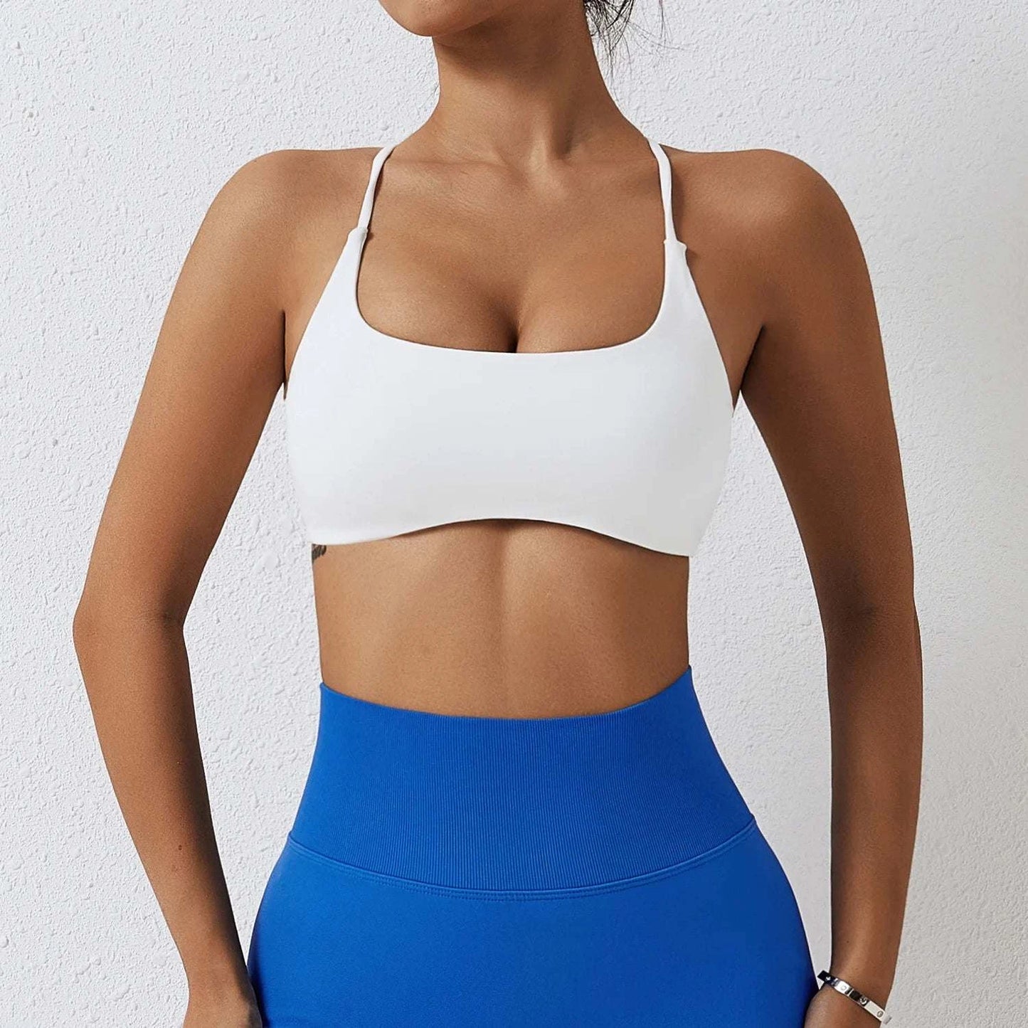 Shop All I Want Swan white / S / CHINA SHOP ALL I WANT Cross Strap Sports Bra 🏋️‍♀️💖 #FitnessFashion