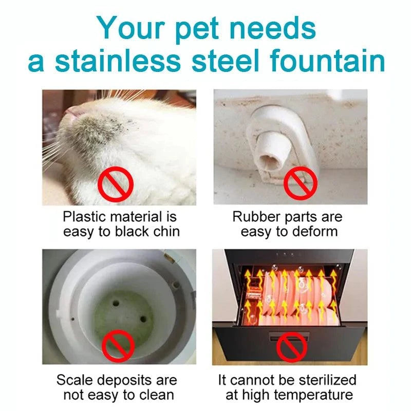 Shop All I Want SHOP ALL I WANT Stainless Steel Cat Fountain: Automatic, Ultra Quiet, Water Dispenser! 🐾💧