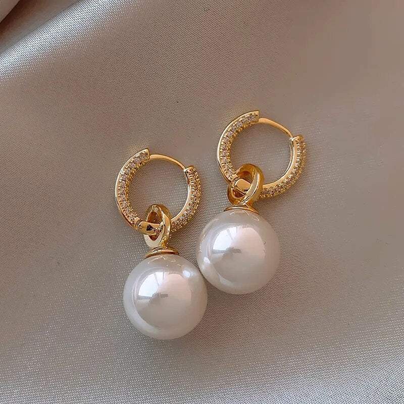 Shop All I Want SHOP ALL I WANT Pearl & Zircon Earrings 🌟💎👂