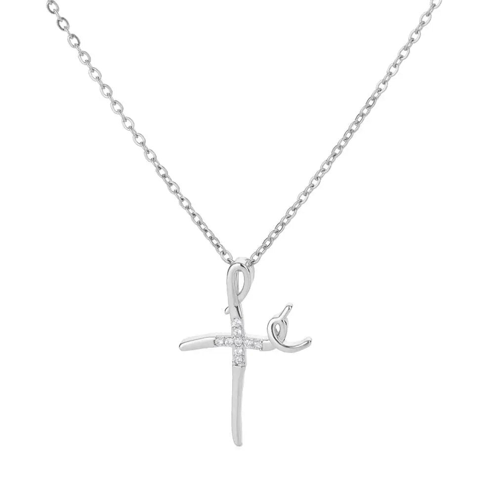 Shop All I Want N04713P / 45cm / China SHOP ALL I WANT Gold-Plated Zircon Cross Necklace 🌟✝️