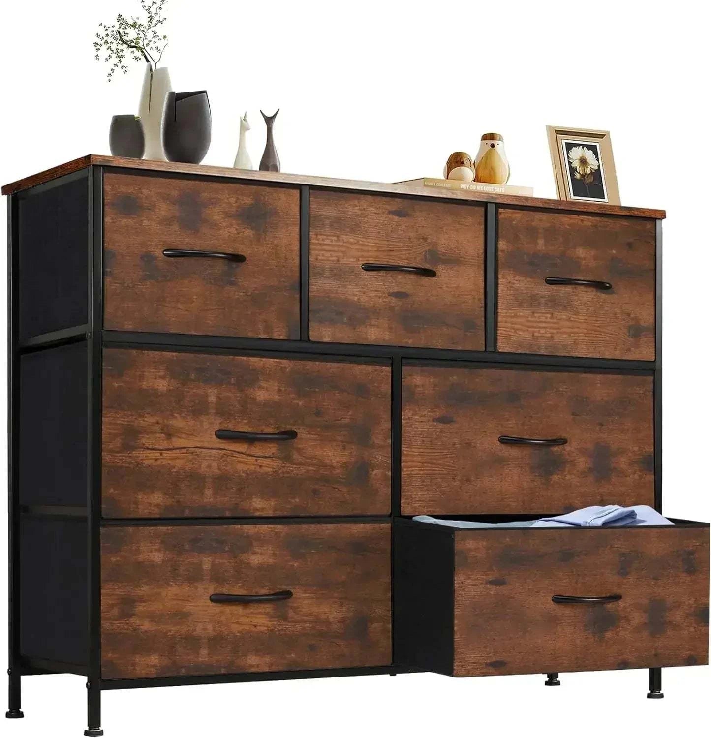 Chest of Drawers with Fabric Bins & Wooden Top - Vanity Desk for BedroThis modern-style Chest of Drawers with Fabric Bins and Wooden Top combines practicality and elegance for your bedroom or nursery. Featuring 7 spacious drawers, thisShop All I WantShop All I WantFabric Bins & Wooden Top - Vanity Desk