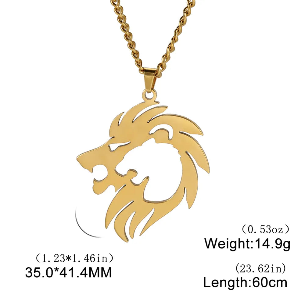 Shop All I Want Gold Lion F SHOP ALL I WANT Inner Strength Steel Lion Necklace 🦁🌟