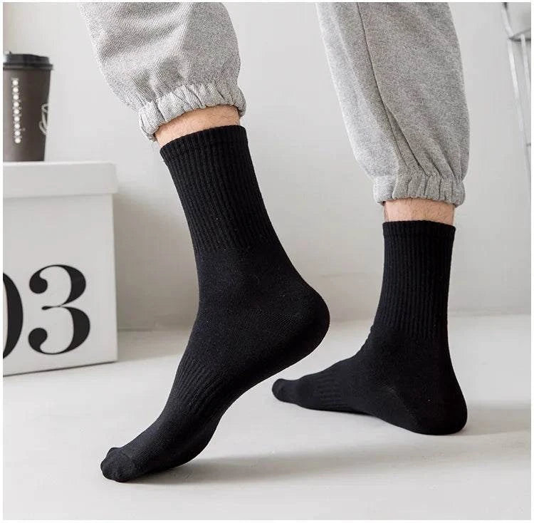 Shop All I Want SHOP ALL I WANT 🧦 5 Pairs Men’s Cotton Socks – Soft, Breathable, New Style for All Seasons, Plus Size 🌞❄️