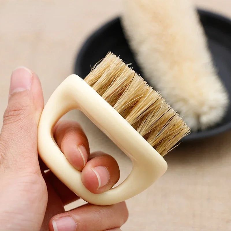 Men’s Beard Ring Brush | Portable Horse Bristle Shaving Brush 🧔