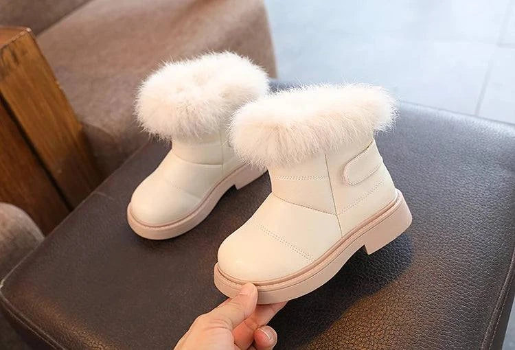 Shop All I Want C02Beige / 26 Shop All I Want 👢 2025 Britain Style Kids Boots – Cozy, Plush, Solid Color Winter Shoes for Girls & Boys ❄️