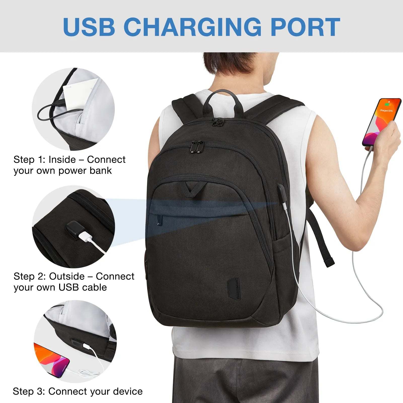 Shop All I Want SHOP ALL I WANT USB Charging Laptop Backpack for Men & Women⚡🎒💼🔋🔌