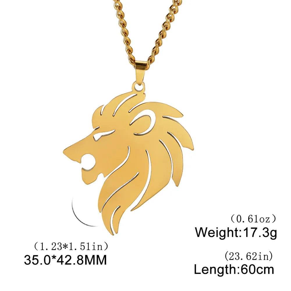 Shop All I Want Gold Lion E SHOP ALL I WANT Inner Strength Steel Lion Necklace 🦁🌟