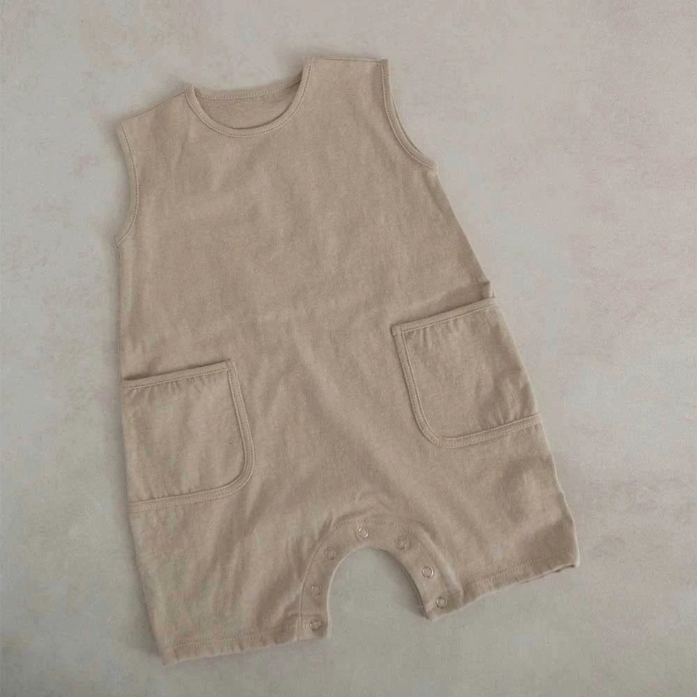 Shop All I Want Apricot / 6-12months(73) Shop All I Want 🌿 Summer-Ready: Soft Cotton Jumpsuit for Baby Boys & Girls!