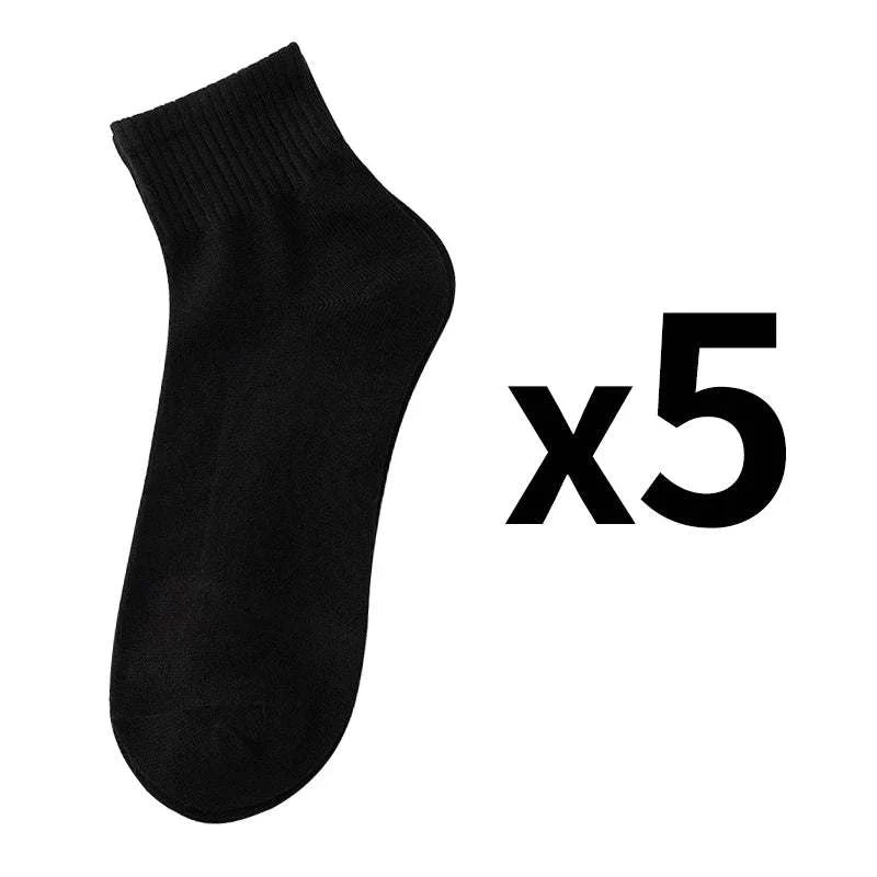 Shop All I Want style 2 / EU 38-43 SHOP ALL I WANT 🧦 5 Pairs Men's Solid Color Socks – Black & White, Business Casual & Breathable Cotton 🌟