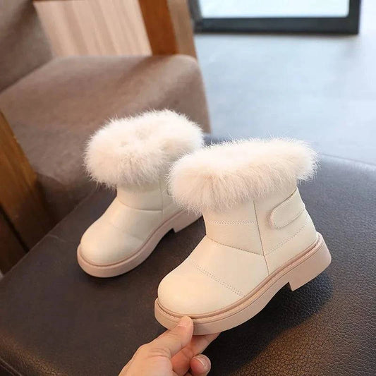 Shop All I Want Shop All I Want 👢 2025 Britain Style Kids Boots – Cozy, Plush, Solid Color Winter Shoes for Girls & Boys ❄️