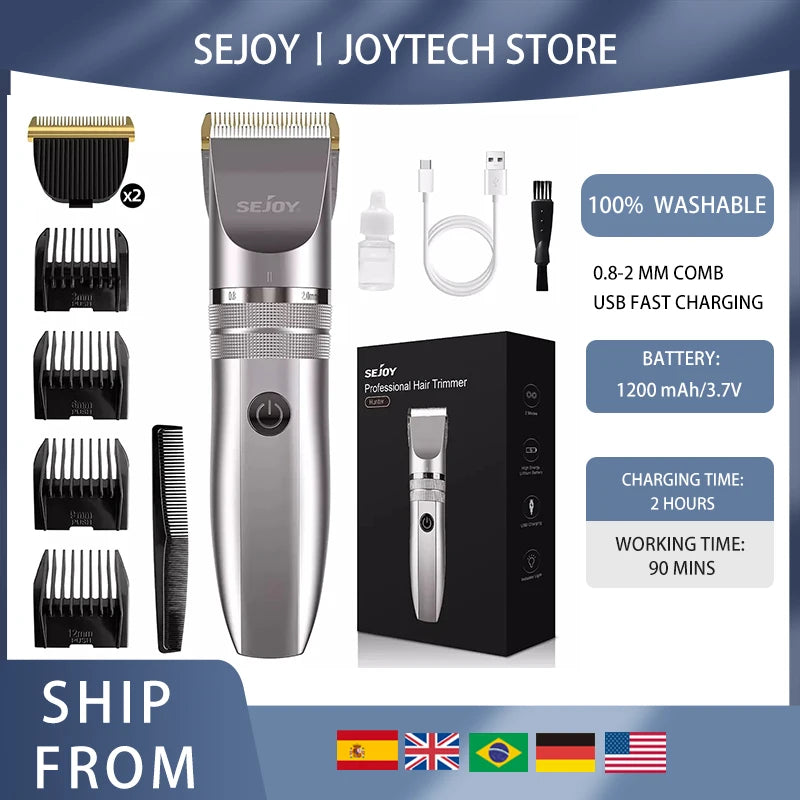 Hair Clippers for Men – Professional Cordless Barber Clippers for Hair Cutting & Grooming, Rechargeable Beard Trimmer ✂️⚡