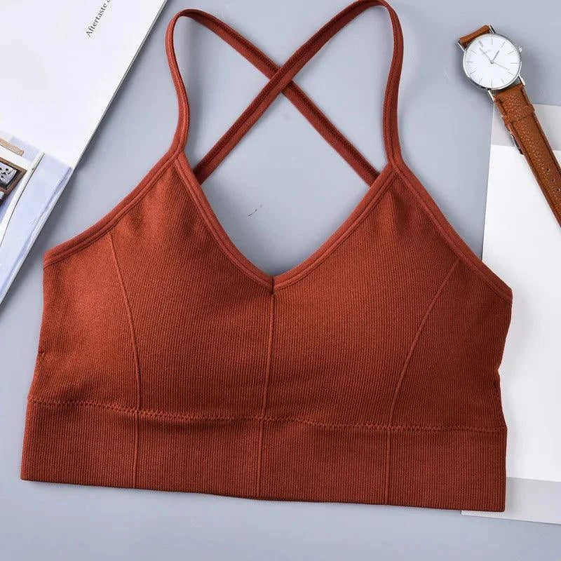 Shop All I Want Caramel / One Size SHOP ALL I WANT Cross Strap Sports Bra 💪🏃‍♀️ #FitnessStyle