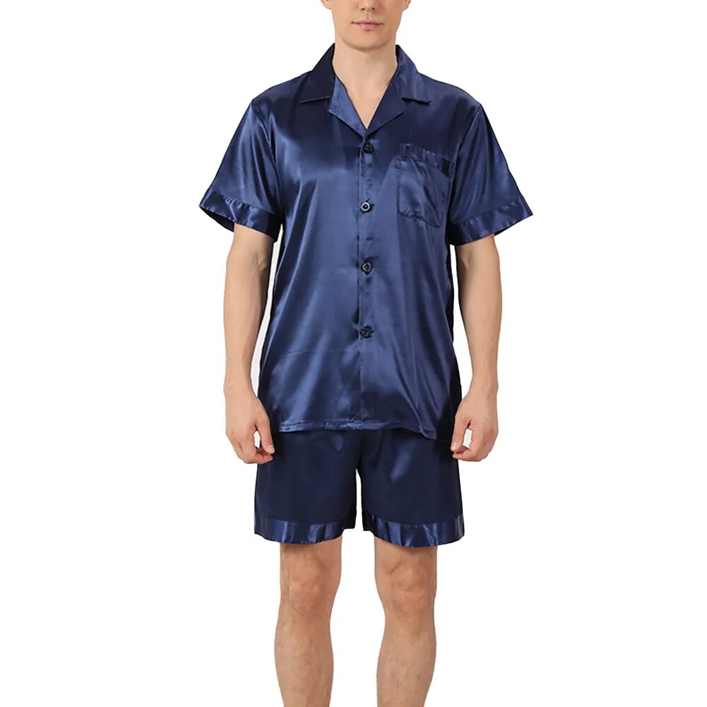 Shop All I Want Blue / M / China SHOP ALL I WANT Ice Silk Pajama Set