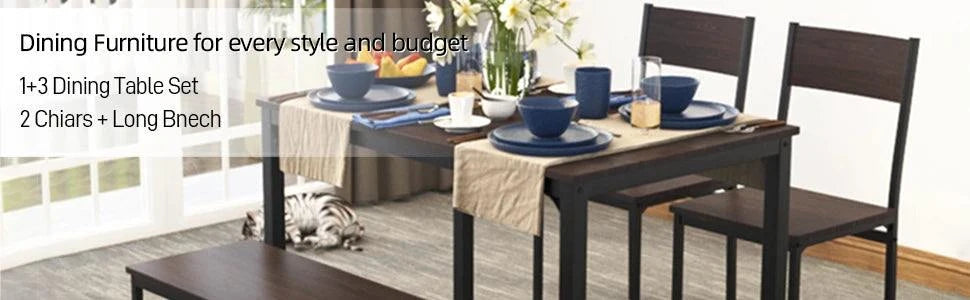 4-Piece Dining Table Set for Small Space - 43.3" Kitchen Table with ChTransform your dining area with the 4-Piece Dining Table Set for Small Space. Perfect for modern home design ideas, this compact set features a 43.3" kitchen table wShop All I WantShop All I Want4-Piece Dining Table Set