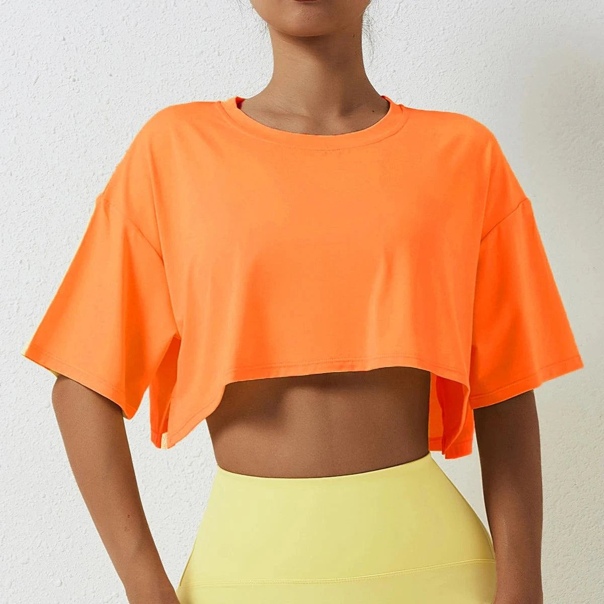 Shop All I Want Orange / XL SHOP ALL I WANT Yoga Fitness Crop Top