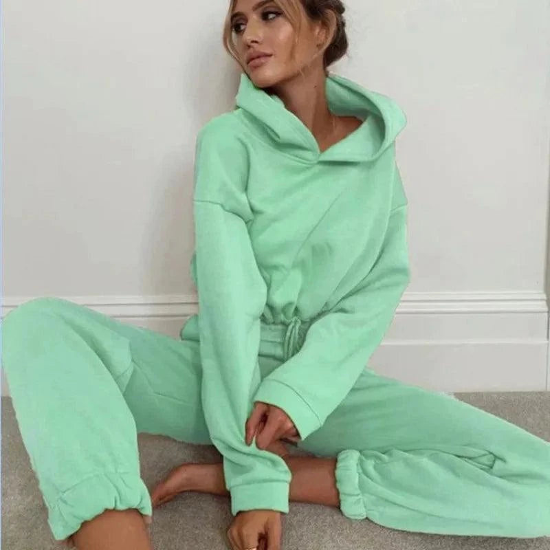 Shop All I Want green / S Shop All I Want Women's Two-Piece Sweatshirt Set 🧥👖 #CasualOutfits