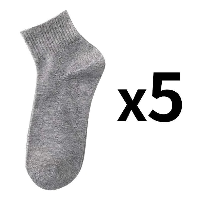 Shop All I Want style 3 / EU 38-43 SHOP ALL I WANT 🧦 5 Pairs Men's Solid Color Socks – Black & White, Business Casual & Breathable Cotton 🌟