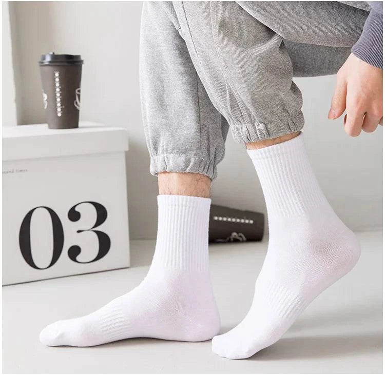 Shop All I Want SHOP ALL I WANT 🧦 5 Pairs Men’s Cotton Socks – Soft, Breathable, New Style for All Seasons, Plus Size 🌞❄️