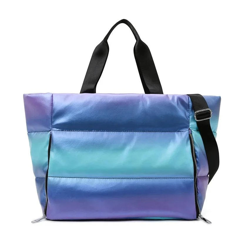 Shop All I Want Bright Blue Rainbow SHOP ALL I WANT The Puffer Tote Bag 🖤