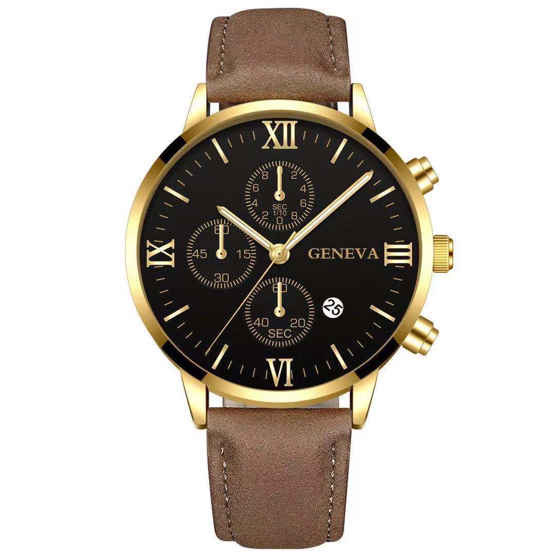 Men’s Black Quartz Watch | Fashion Round Roman Dial Sports Watch ⌚