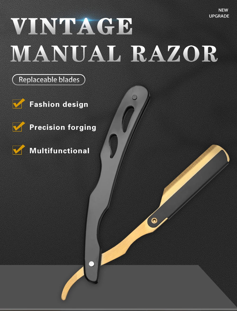 Barbertop Straight Razor | Classic Manual Folding Knife for Men ✂️