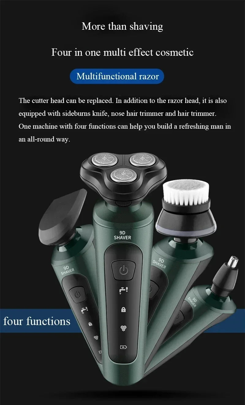 Electric Shaver for Men: Waterproof & Rechargeable Rotary Razor! 🔋💧