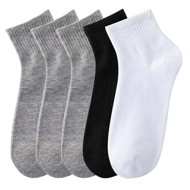 Shop All I Want style 6 / EU 38-43 SHOP ALL I WANT 🧦 5 Pairs Men's Solid Color Socks – Black & White, Business Casual & Breathable Cotton 🌟