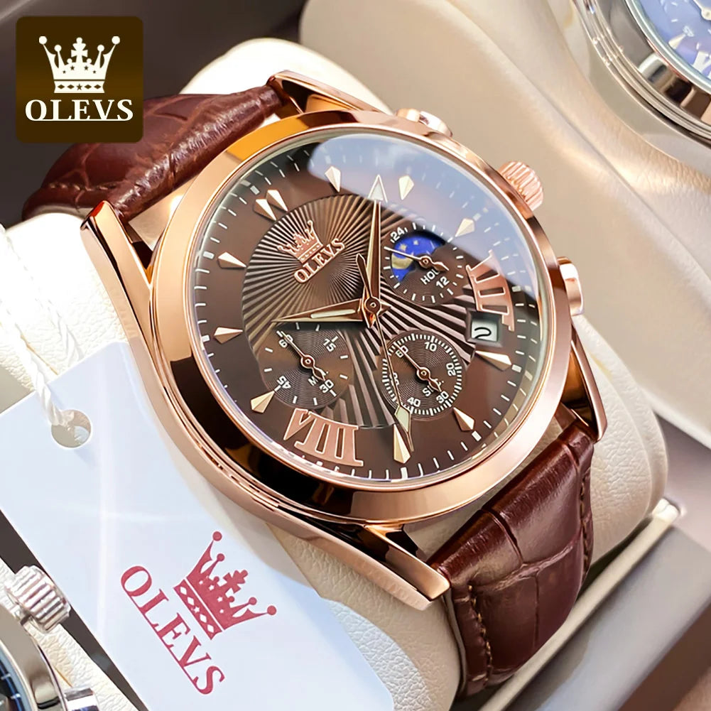 Luxury Brand Men's Watch – High-Quality Waterproof Quartz Watch with Fashion Leather Strap ⌚✨