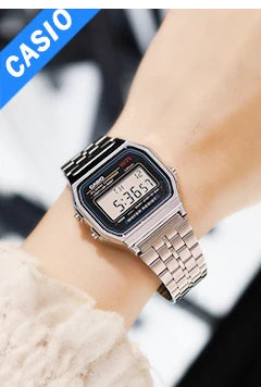 Silver LED Digital Watch | Luxury Waterproof Quartz for Men ⌚