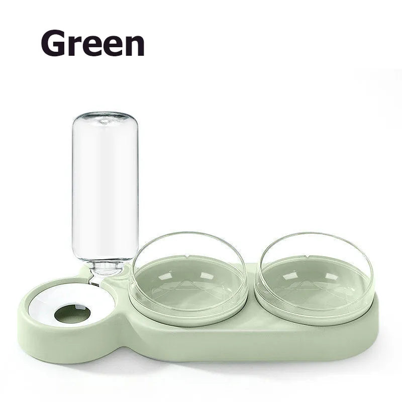 Shop All I Want Green SHOP ALL I WANT Double Bowl Cat Feeder