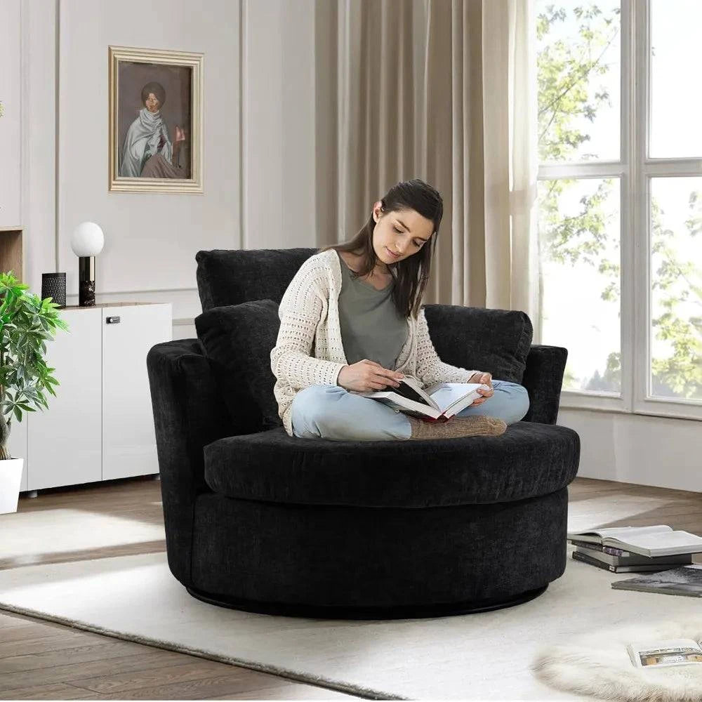 Cozy Chenille Round Swivel Chair - 360° Comfort & Style! 🛋️Elevate your living space with this Minimalist Modern Living Room Chair, designed for both style and comfort. Featuring a solid back and 360-degree rotation, this chShop All I WantShop All I WantCozy Chenille