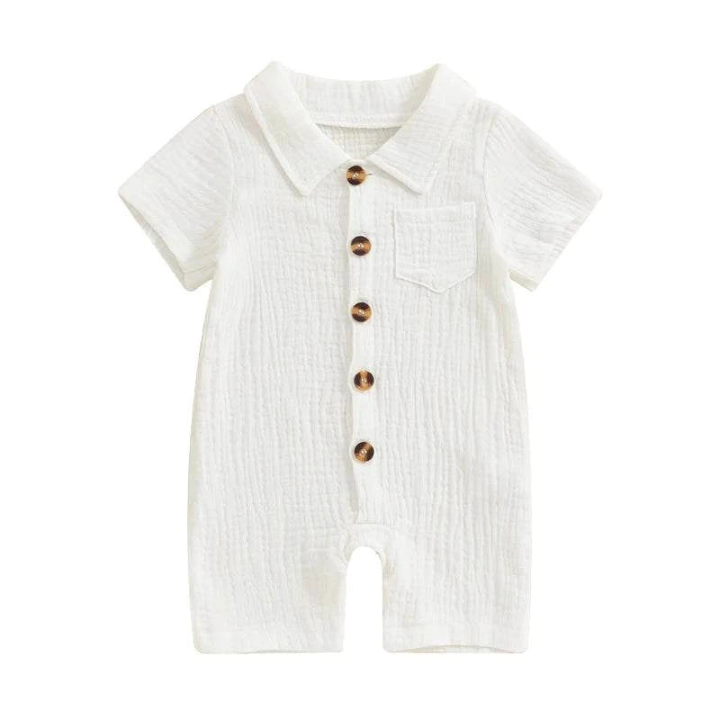 Shop All I Want WHITE / 80 Shop All I Want 👶 Baby Boy Summer Romper – Cool, Comfy, & Easy Dressing ☀️